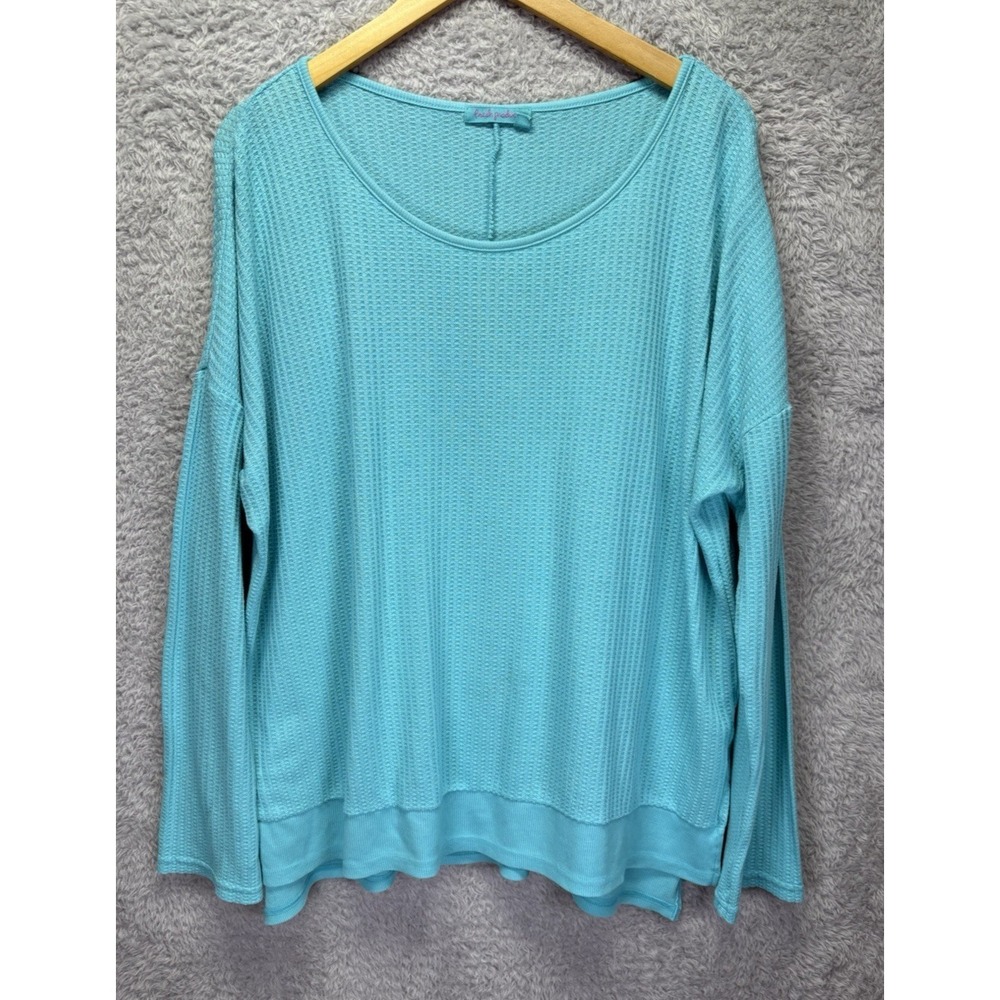 Fresh Produce Blue Luna Thermal Top Women XL XXL Portland Rib Long Sleeve Casual - Picture 2 of 10